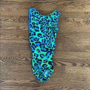 open back leopard leotard gymnastics
